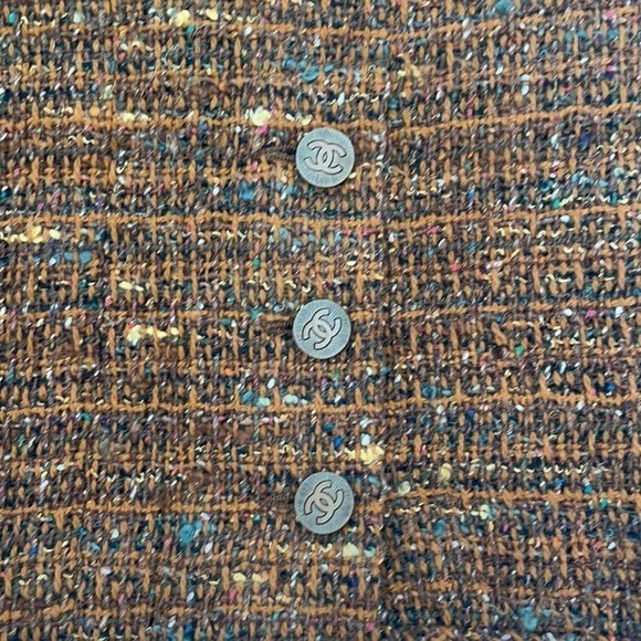 CHANEL brown wool tweed Vintage pencil skirt 34 - Picture 8 of 10